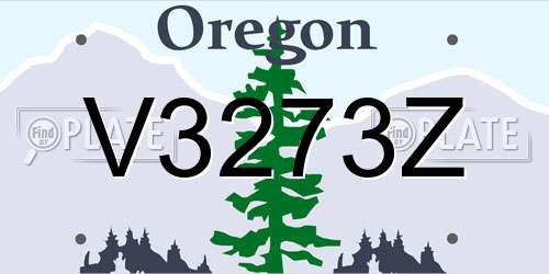 V3273Z Oregon License Plate
