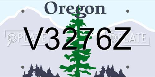 V3276Z Oregon License Plate