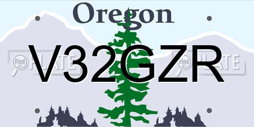 V32GZR Oregon License Plate
