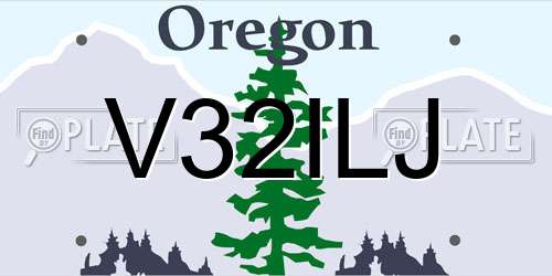 V32ILJ Oregon License Plate