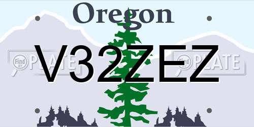 V32ZEZ Oregon License Plate