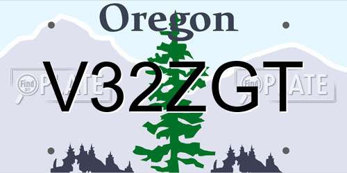 V32ZGT Oregon License Plate