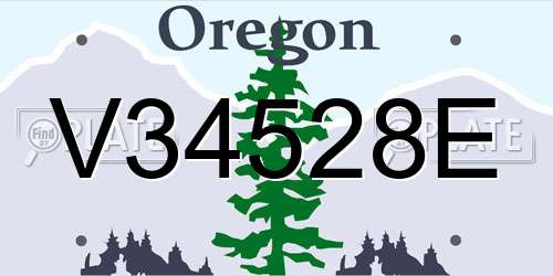 V34528E Oregon License Plate
