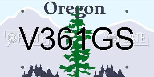 V361GS Oregon License Plate