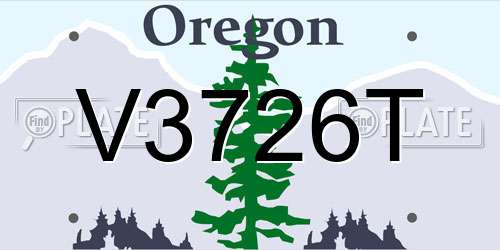 V3726T Oregon License Plate
