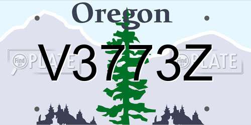 V3773Z Oregon License Plate