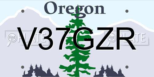 V37GZR Oregon License Plate