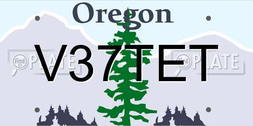 V37TET Oregon License Plate