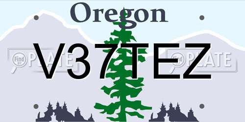 V37TEZ Oregon License Plate