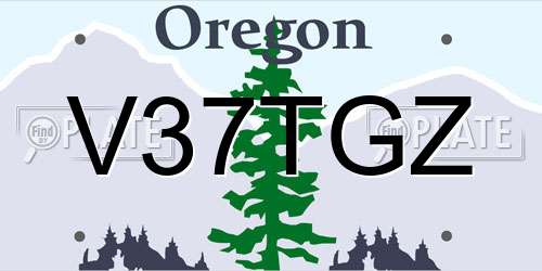 V37TGZ Oregon License Plate