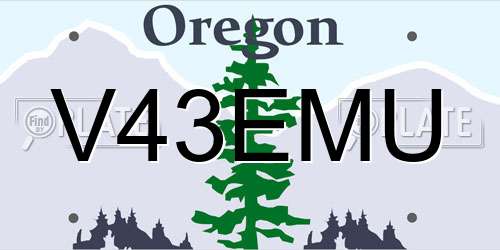 V43EMU Oregon License Plate