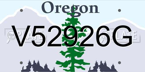 V52926G Oregon License Plate