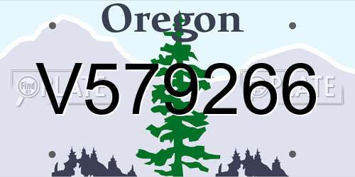 V579266 Oregon License Plate