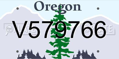 V579766 Oregon License Plate