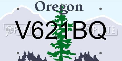 V621BQ Oregon License Plate