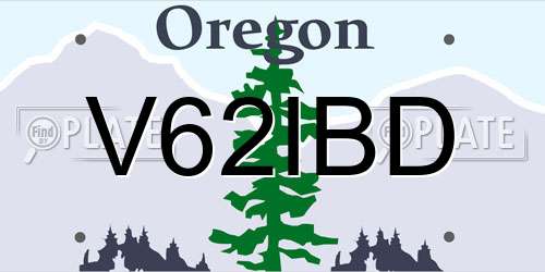 V62IBD Oregon License Plate