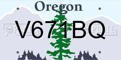V671BQ Oregon License Plate