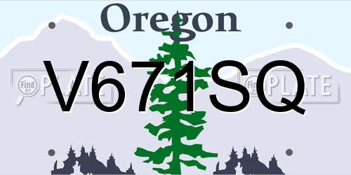 V671SQ Oregon License Plate