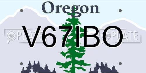 V67IBO Oregon License Plate