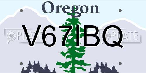 V67IBQ Oregon License Plate