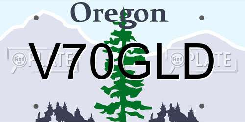 V70GLD Oregon License Plate