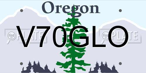 V70GLO Oregon License Plate