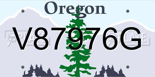 V87976G Oregon License Plate