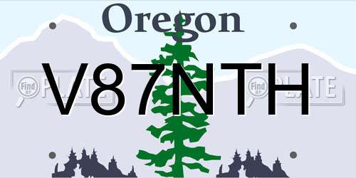 V87NTH Oregon License Plate