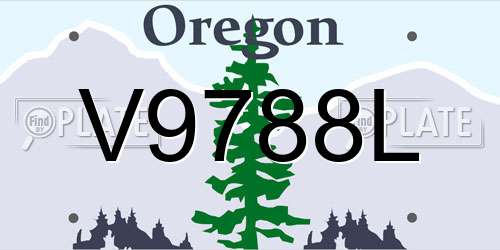 V9788L Oregon License Plate