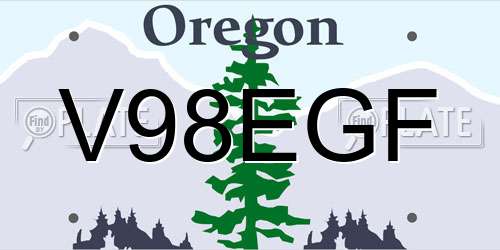 V98EGF Oregon License Plate