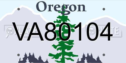 VA80104 Oregon License Plate