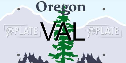 VAL Oregon License Plate
