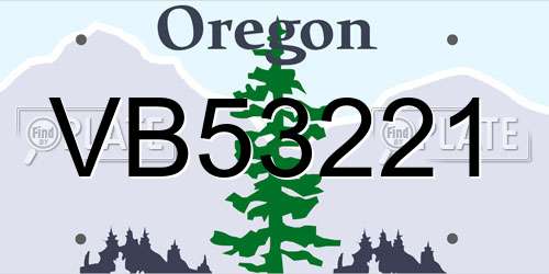 VB53221 Oregon License Plate