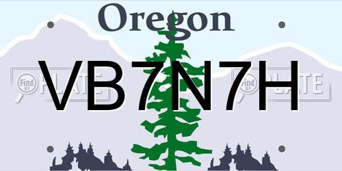 VB7N7H Oregon License Plate