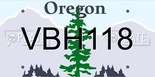 VBH118 Oregon License Plate