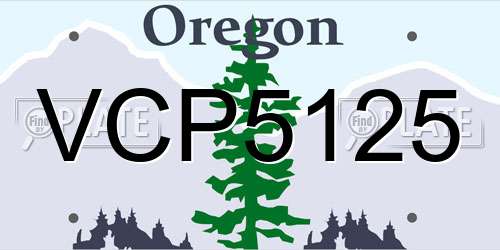 VCP5125 Oregon License Plate