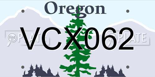 VCX062 Oregon License Plate