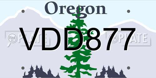 VDD877 Oregon License Plate