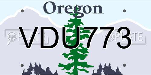 VDU773 Oregon License Plate