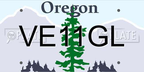 VE11GL Oregon License Plate