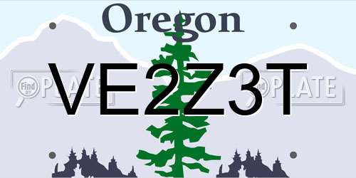 VE2Z3T Oregon License Plate