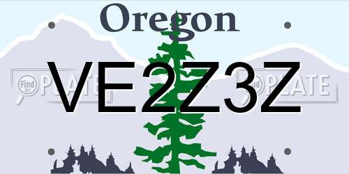 VE2Z3Z Oregon License Plate