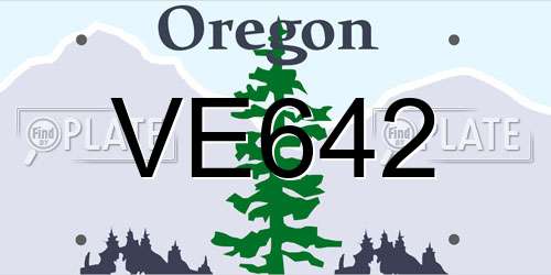 VE642 Oregon License Plate