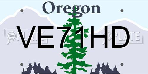 VE71HD Oregon License Plate