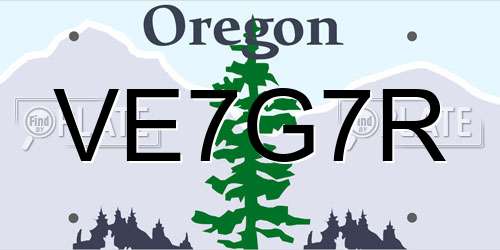VE7G7R Oregon License Plate