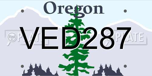 VED287 Oregon License Plate