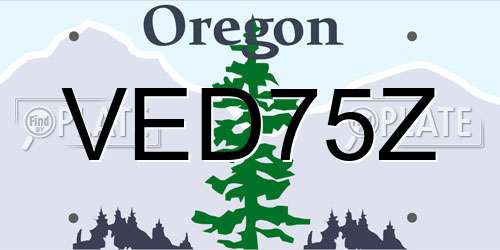 VED75Z Oregon License Plate