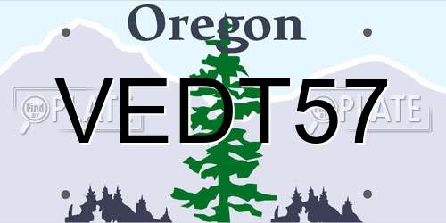 VEDT57 Oregon License Plate