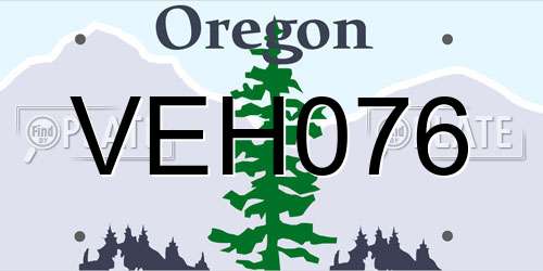 VEH076 Oregon License Plate
