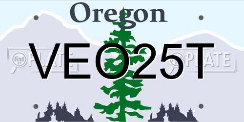 VEO25T Oregon License Plate